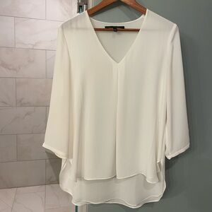 White House Black Market Ecru Tunic Blouse